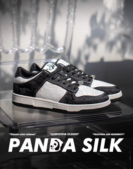Panda Silk Skateboard Breathable Couple Sports Unisex Casual Shoes