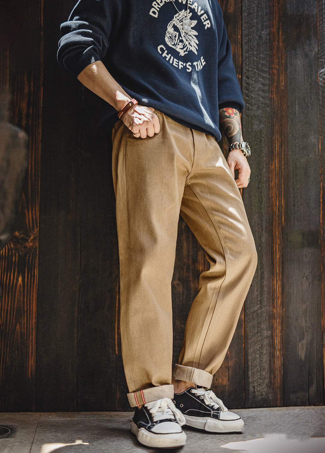 American Retro Western Straight Yellowstone Red Ear Original Cow Men's Jeans - Harmony Gallery