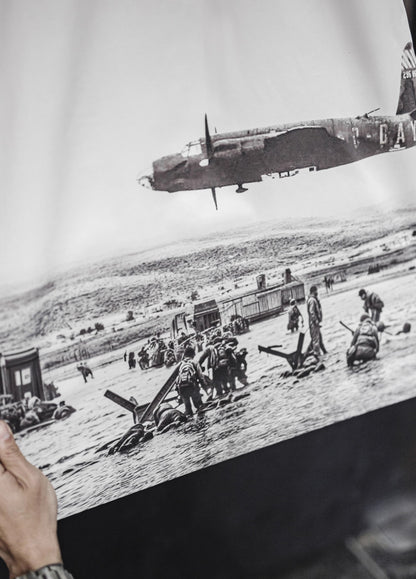 American Retro Print Cuban Collar Long Sleeve Oversized Silhouette Men's Shirt - Harmony Gallery