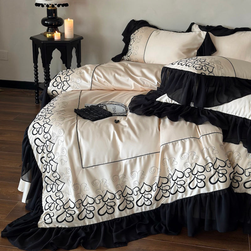 French Love Lace Cotton Four-Piece Heat Storage And Warmth Bed Set