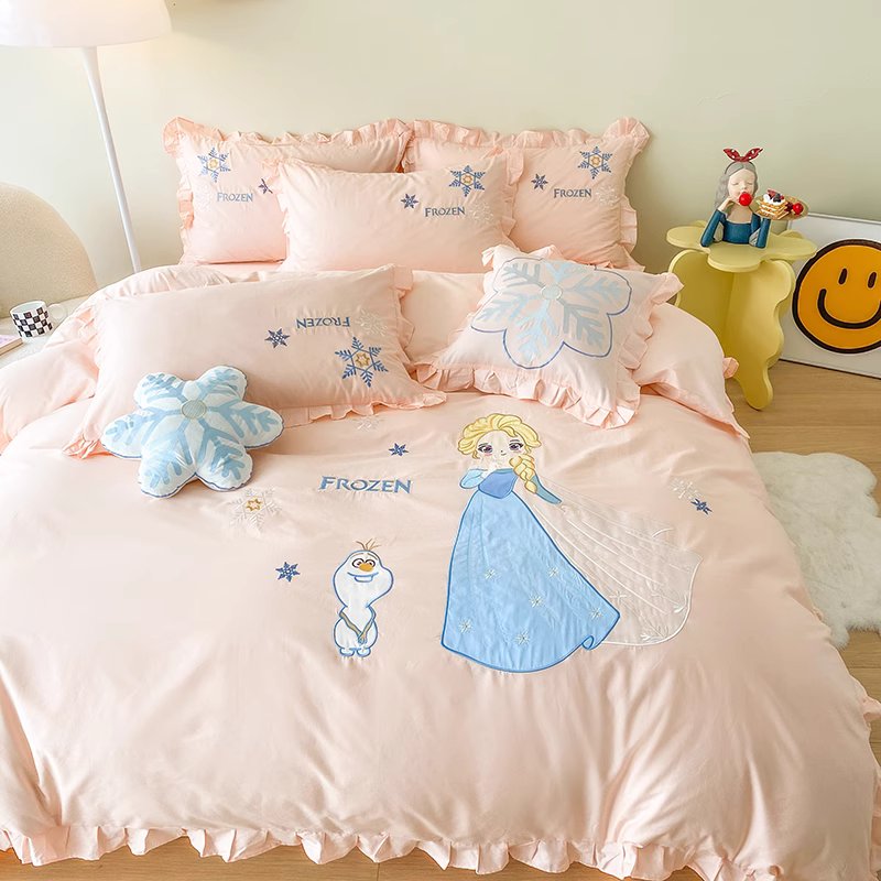 Disney Frozen Princess Elsa Cotton Washed Cotton Four-piece Bed Set - Harmony Gallery