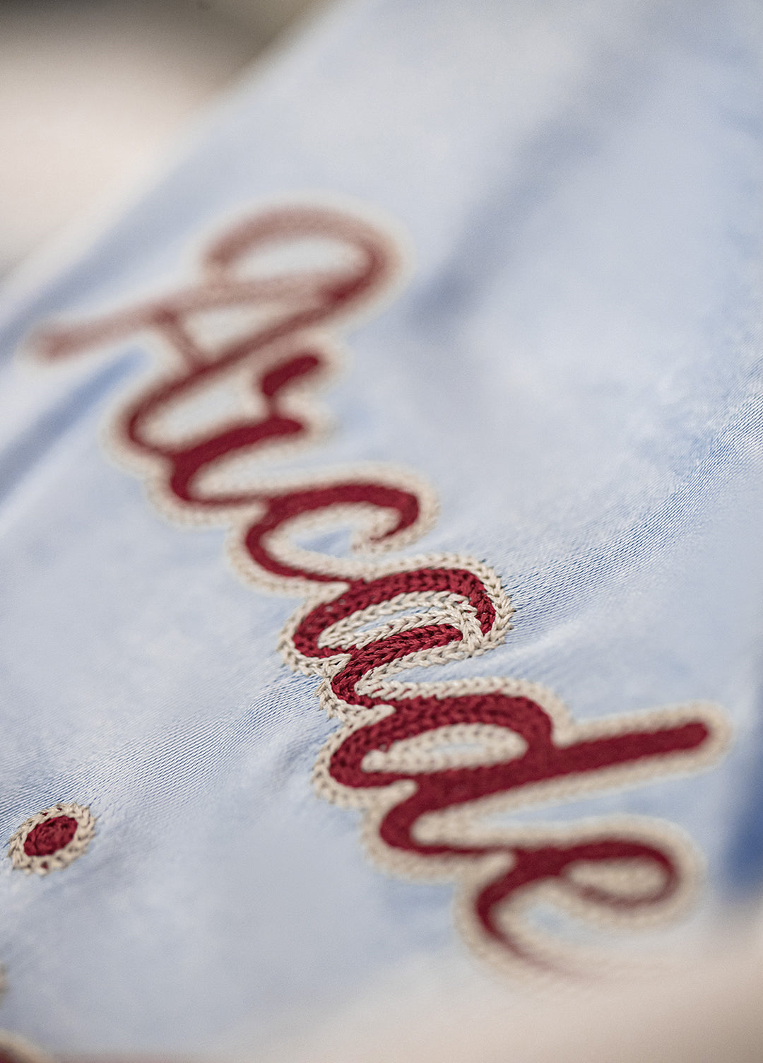 American Cloud And Water Color Embroidery Baseball Handsome Satin Men's Jacket - Harmony Gallery