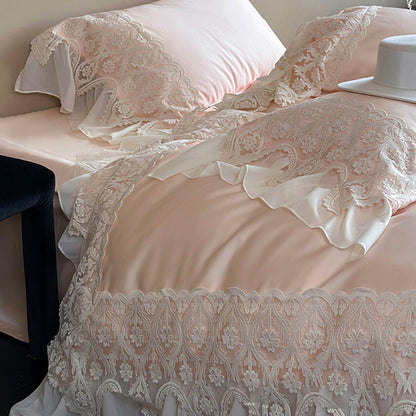 French Princess Romantic Lace Long-Staple Cotton Four-Piece Bed Set