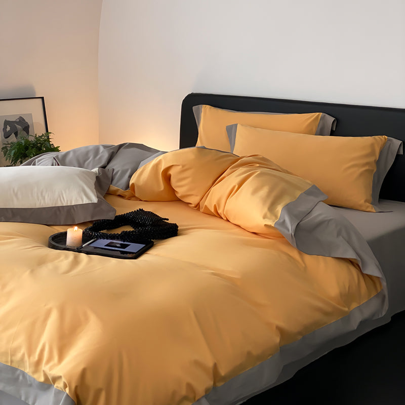 Light Luxury Pure Cotton Brushed Four-Piece Thickened Bed Set