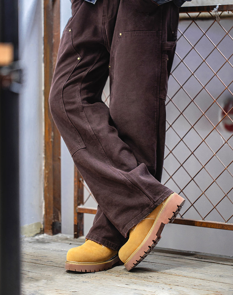 American Retro Mickey Round Head Big Martin Boots Thick Bottom Men's Boot - Harmony Gallery