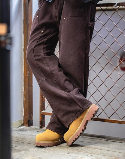 American Retro Mickey Round Head Big Martin Boots Thick Bottom Men's Boot - Harmony Gallery