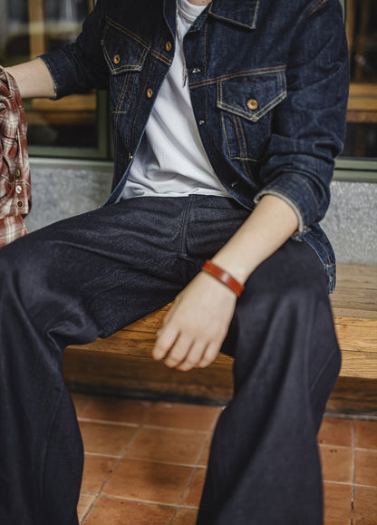 American Bootcut Wide-Leg Scimitar Cow Red-Eared Denim Men's Jeans - Harmony Gallery