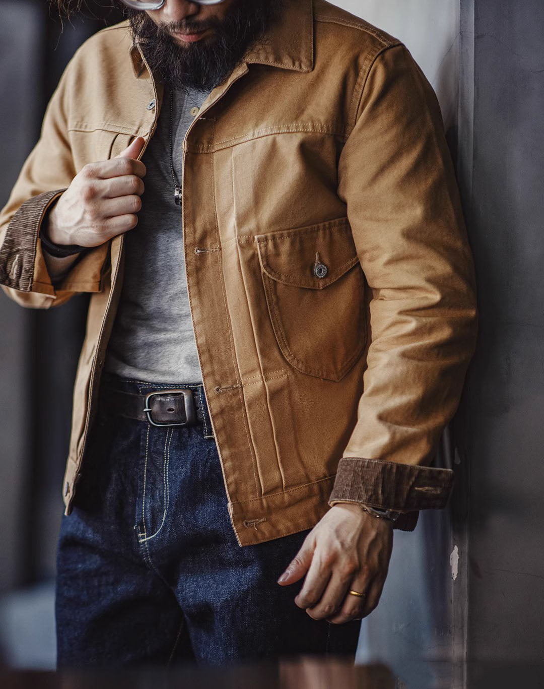 Western Ranch Jacket American Retro Western Ranch Maillard Heavy Canvas Men's Jacket ...