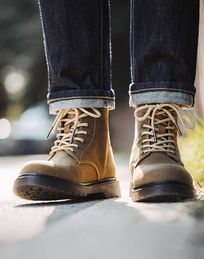 American Retro Age Of Navigation Waxed Canvas Martin Top Men's Boot