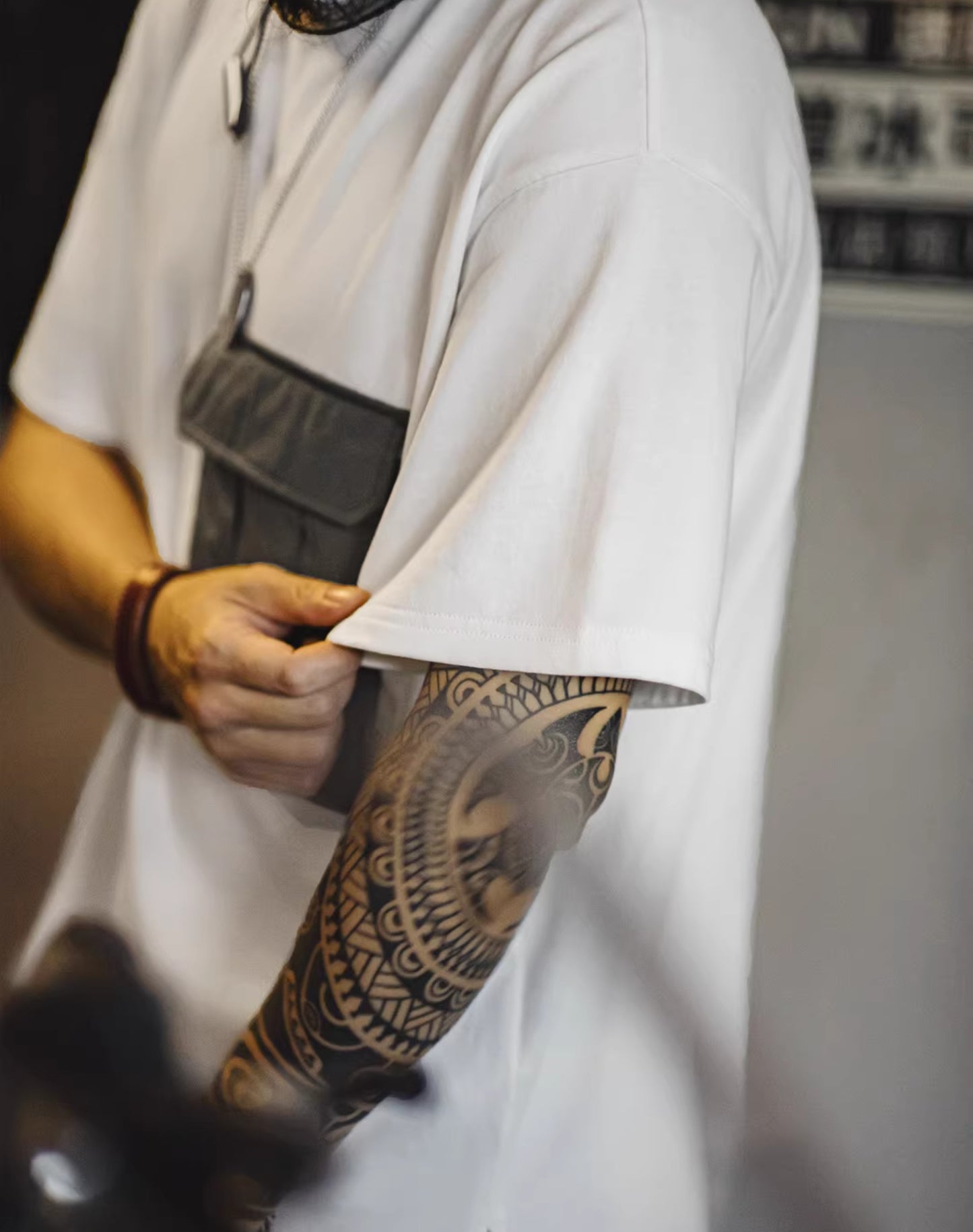 American Retro M51 Pocket Stitching כותנה מפוצלת חולצה לגברים