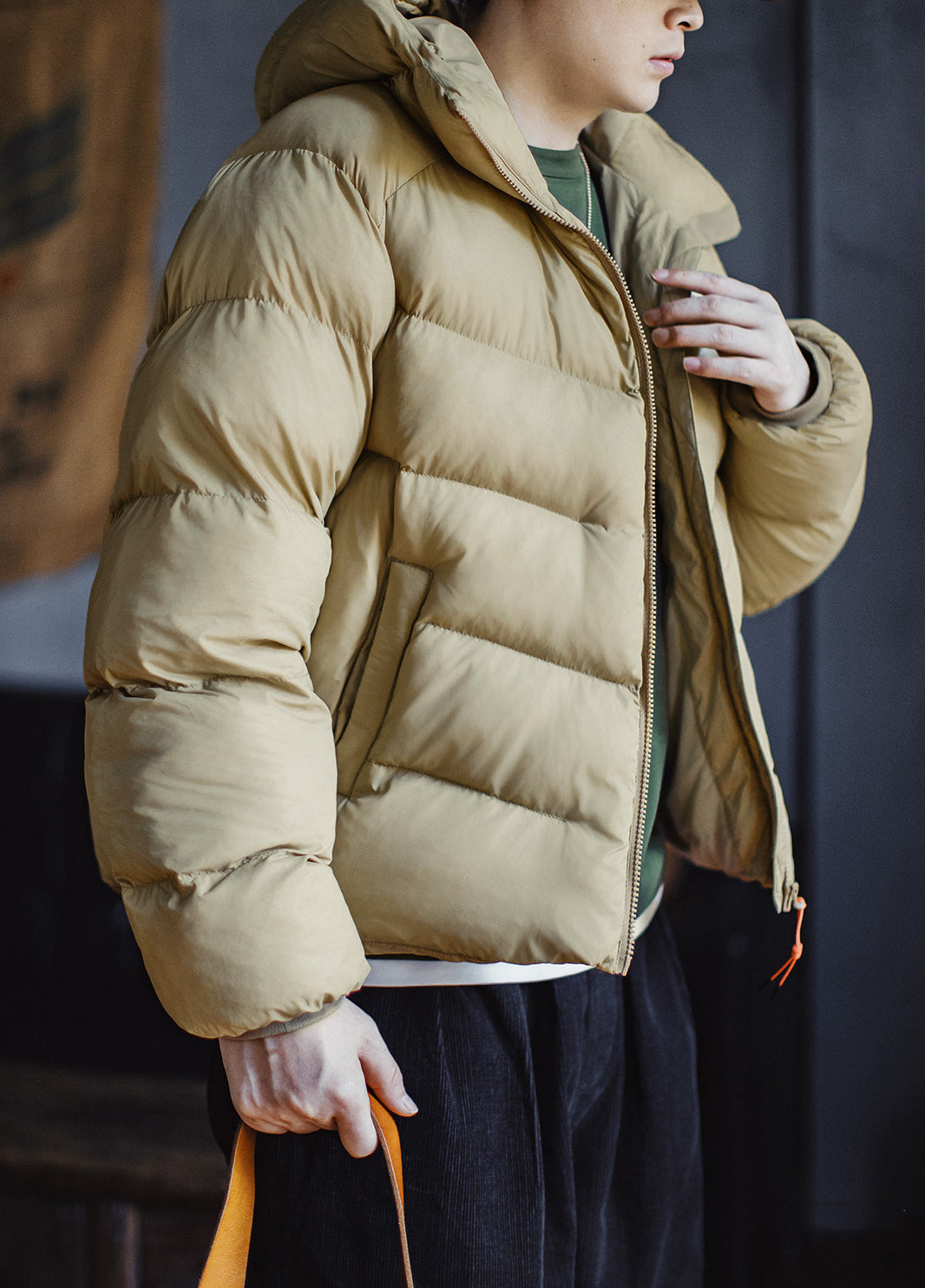 American Stand Collar Cotton Mountain Outdoor Soft shell Quilted Short Men's Jacket