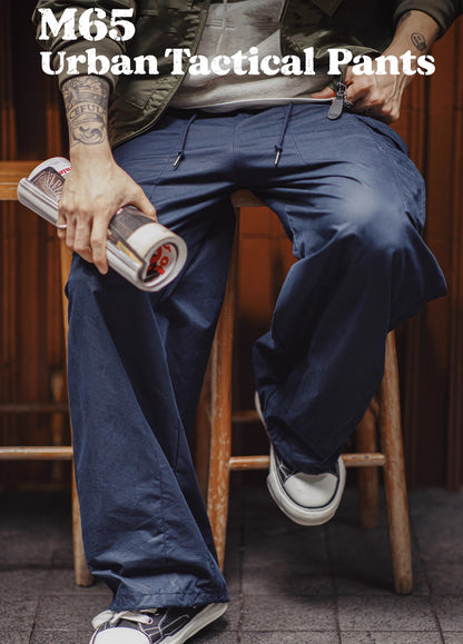 American M65 Large Pocket City Boy Woven Tapered Long Men's Trousers