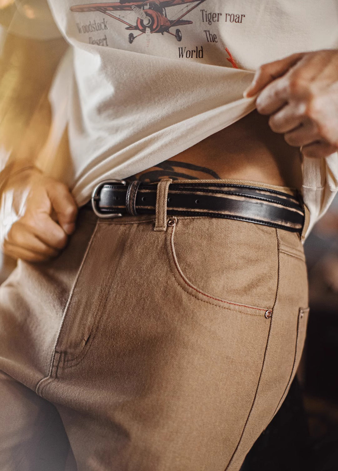 American Retro Maillard Fitted Straight Tube Tencel Lyocell Pants Men's Jeans - Harmony Gallery