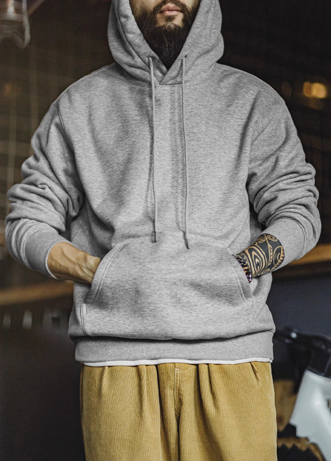 American Gray Rocky Plus Velvet Heavy Layered Pullover Men's Sweater - Harmony Gallery