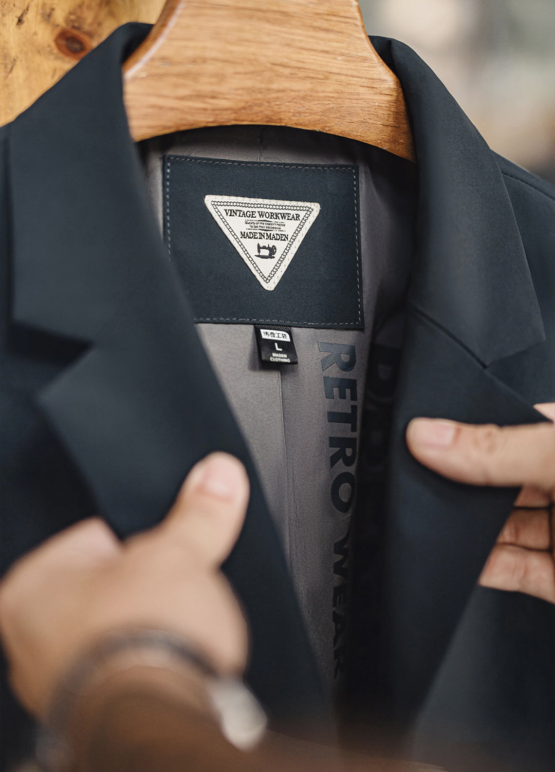 American Retro Thin Commuter Windbreaker British Mid-Length Lapel Men's Jacket - Harmony Gallery