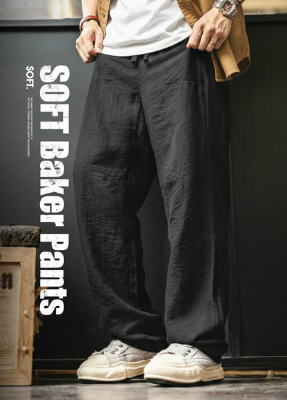 American Workwear Linen Beckham Thin And Draping Lyocell Tencel  Men's Trousers - Harmony Gallery