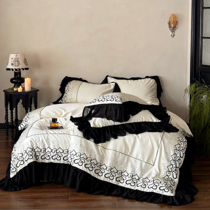 French Love Lace Cotton Four-Piece Heat Storage And Warmth Bed Set