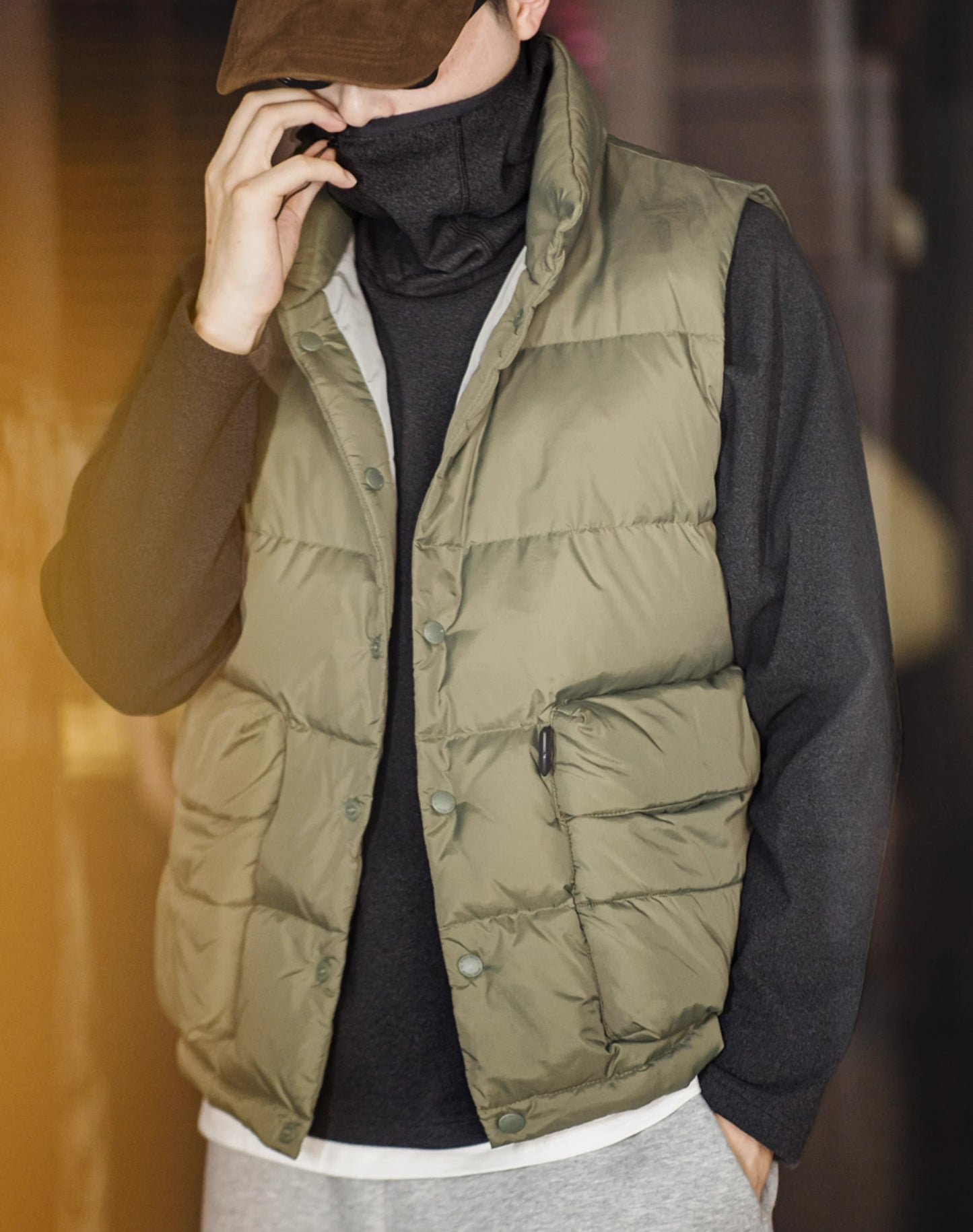 German Workwear Velvet Hoodie Outdoor Ninja Mask Men's Sweater