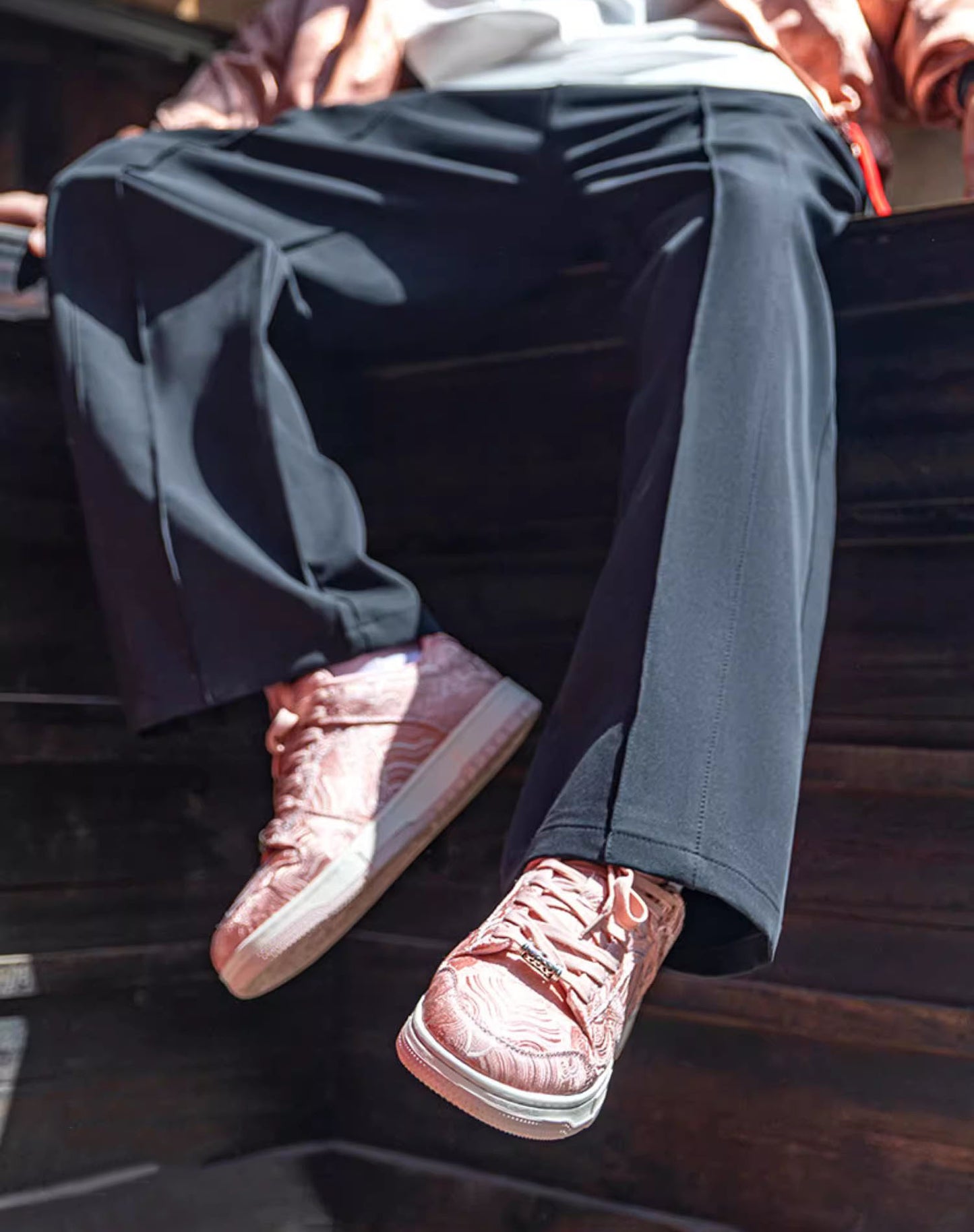 Chaussures décontractées unisexes de sport de loisirs respirantes en soie rose pour couple