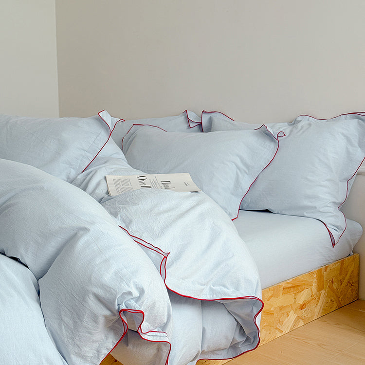 Nordic Solid Color Washed Four-Piece Pure Cotton Suitable For All Seasons Bed Set