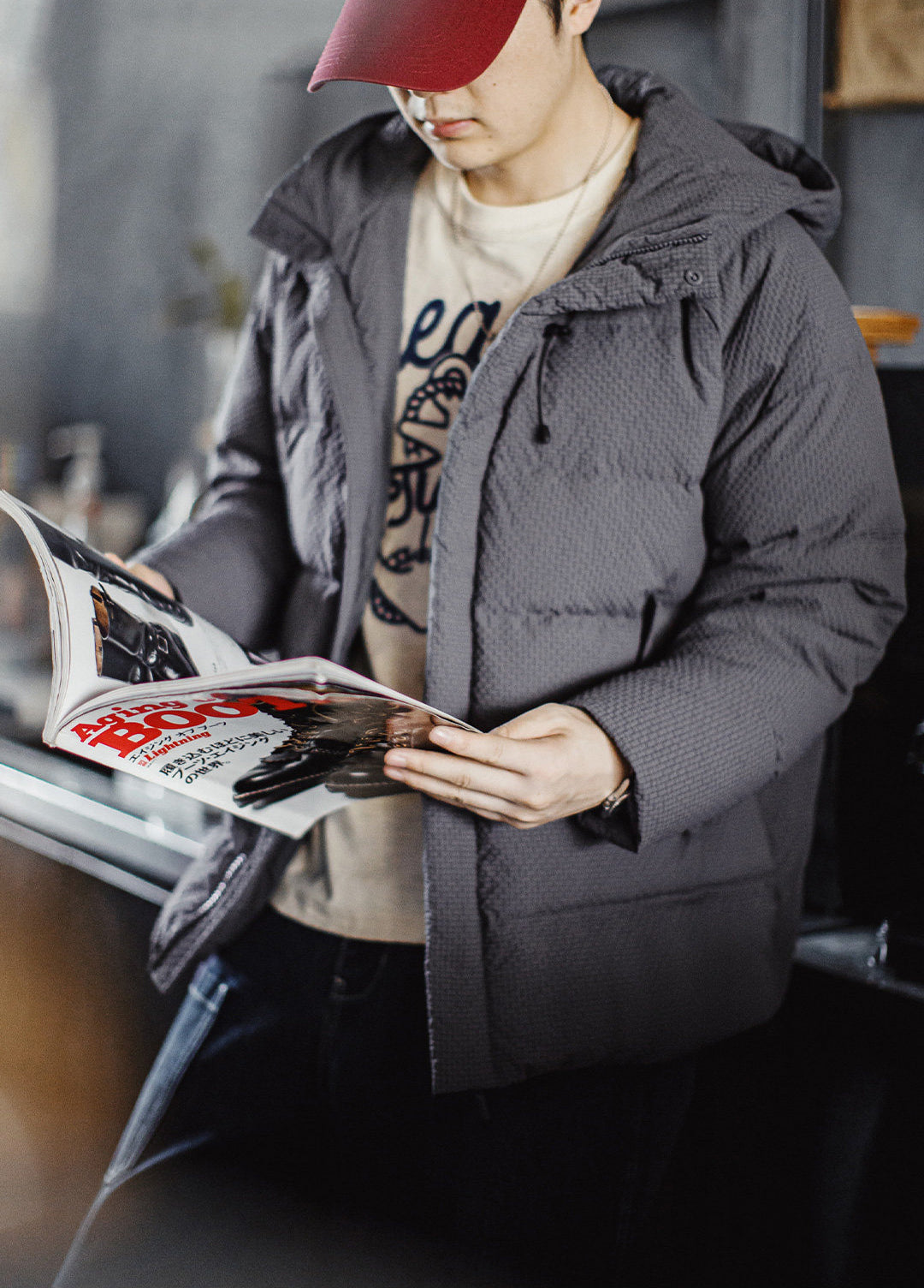 American Workwear Seersucker Outerwear High Loft Textured Men's Jacket