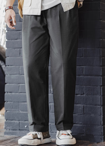 Pantaloni da uomo in cotone chino retrò americano, modello tapered dritto