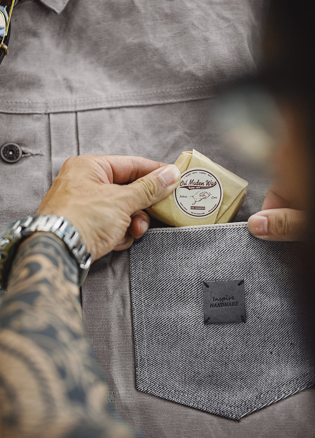 American Retro Wax Jacket Pure Cotton Hunting Stiff Gray Generation Men's Jacket - Harmony Gallery