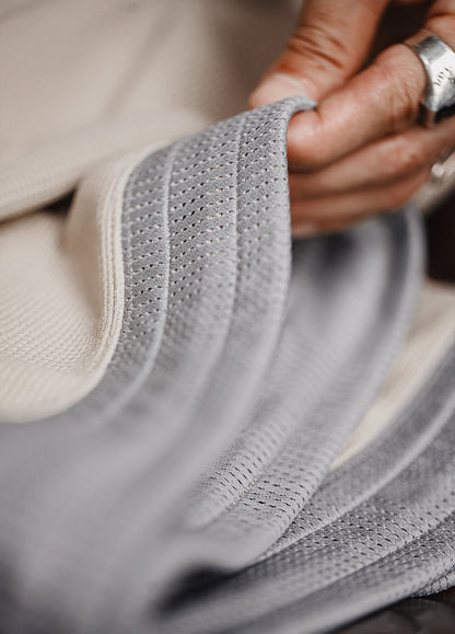 American Casual Waffle Heavy Raglan Sleeve Drape Loose Men's Sweater - Harmony Gallery