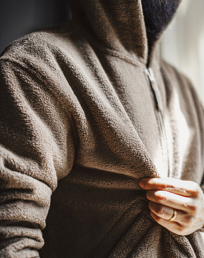 American Retro Fleece Cardigan Hoodie Thickened Warm Fleece Men's Jacket