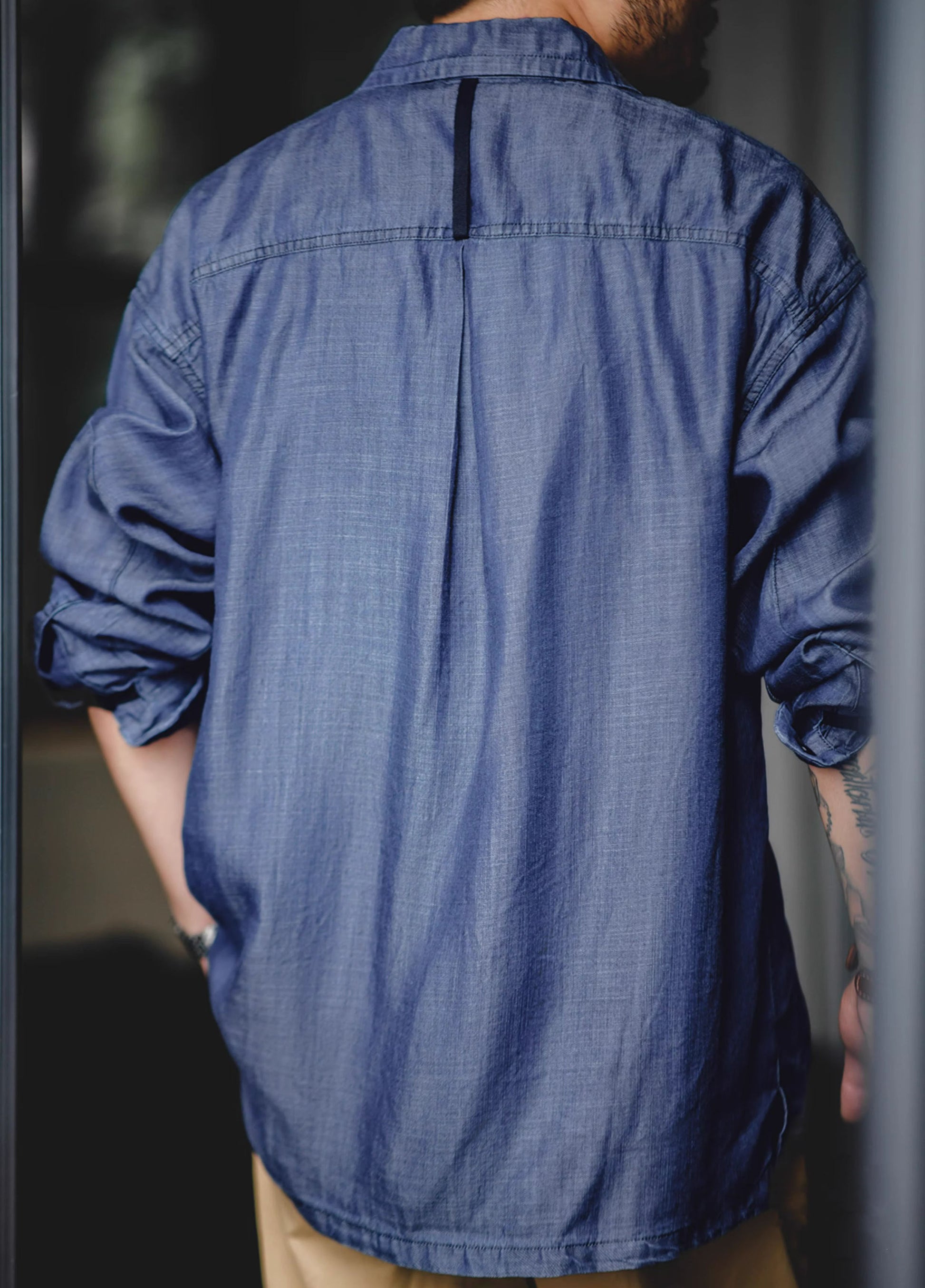 American Workwear Retro Tencel Denim Lyocell Men's Shirt - Harmony Gallery