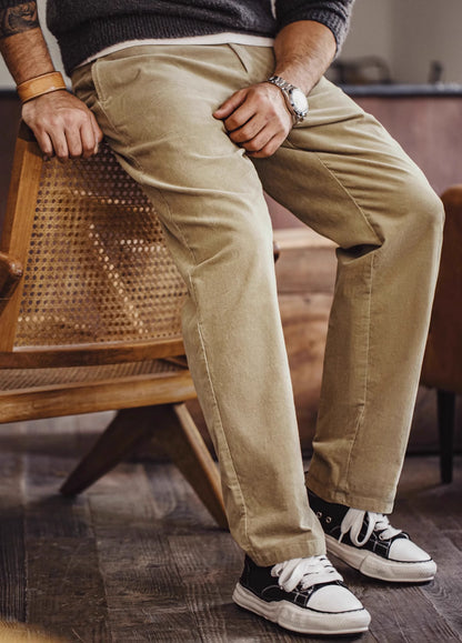 American Retro Casual Corduroy Button Decoration Men's Trousers