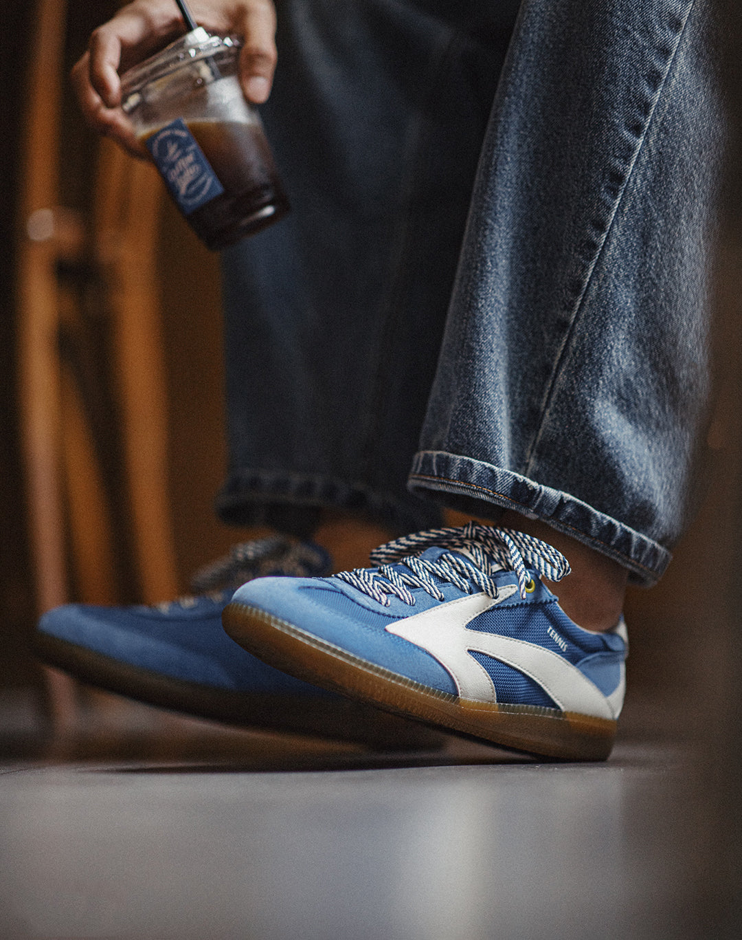 German Retro Sports Forrest Gump Mesh Polar Blue Breathable Men's Casual Shoes - Harmony Gallery