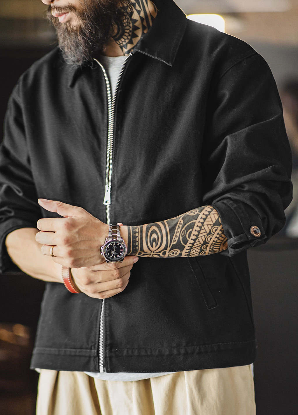 American Coach Handsome Stiff Heavy Short Pure Cotton Men's Jacket - Harmony Gallery