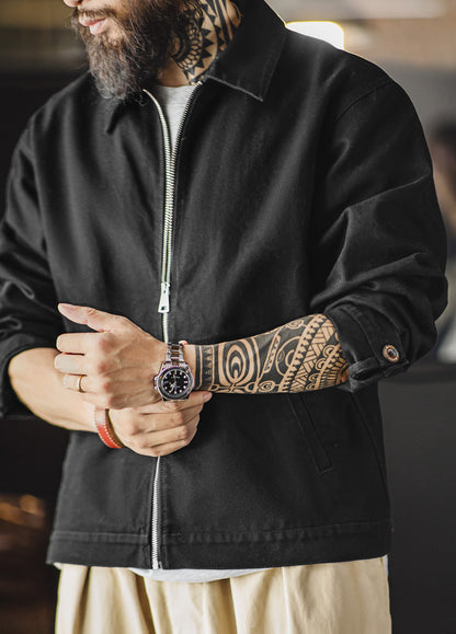 American Coach Handsome Stiff Heavy Short Pure Cotton Men's Jacket - Harmony Gallery