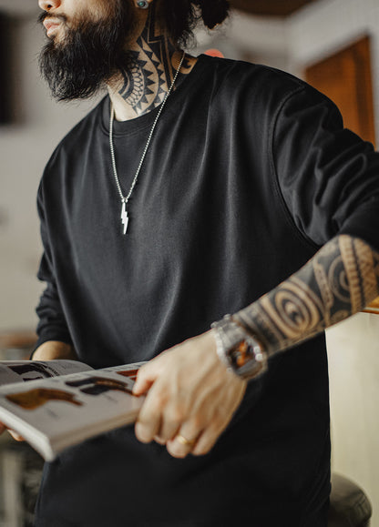 American Workwear Solid Color Inner Wear Heavy High-Weight Men's Sweater - Harmony Gallery