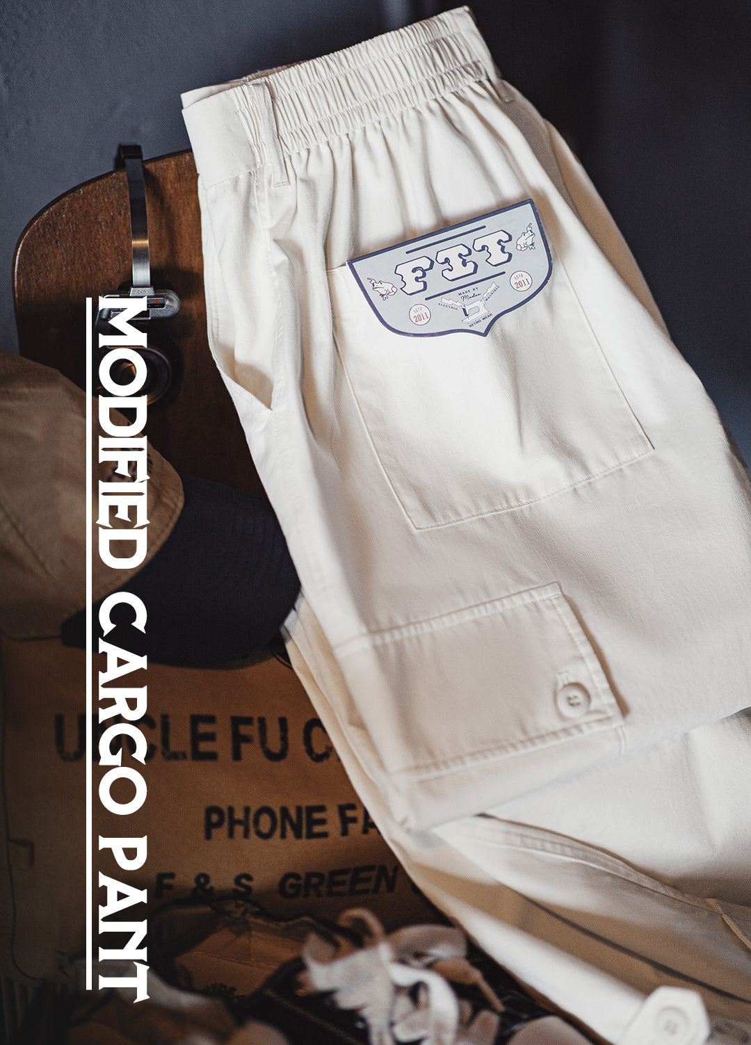 American Large Pocket Casual White Straight Elastic Waist Thin Men's Trousers - Harmony Gallery