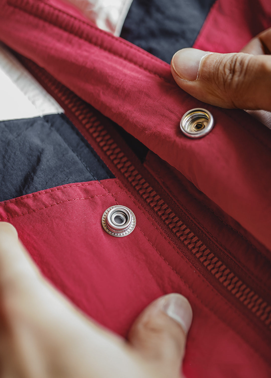 American Patchwork Racing With Red Collar Thickened Warm Cotton Men's Jacket