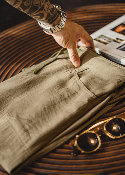 American Workwear Linen Beckham Thin And Draping Lyocell Tencel  Men's Trousers - Harmony Gallery