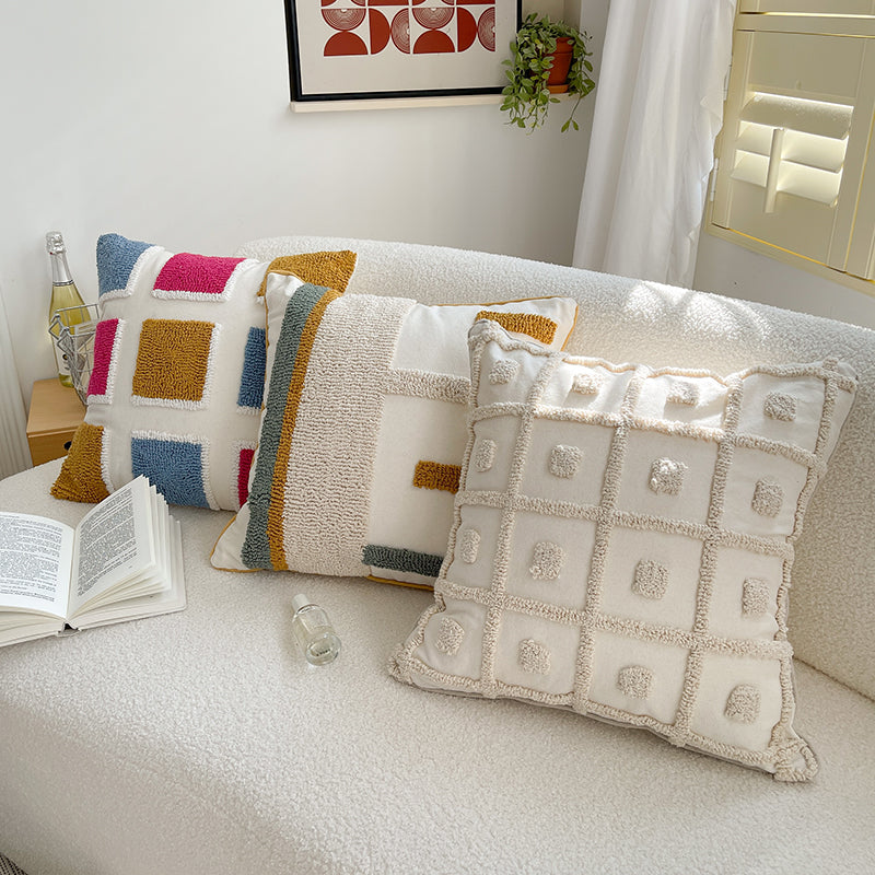 Almofadas decorativas modernas com textura chique e aconchegante