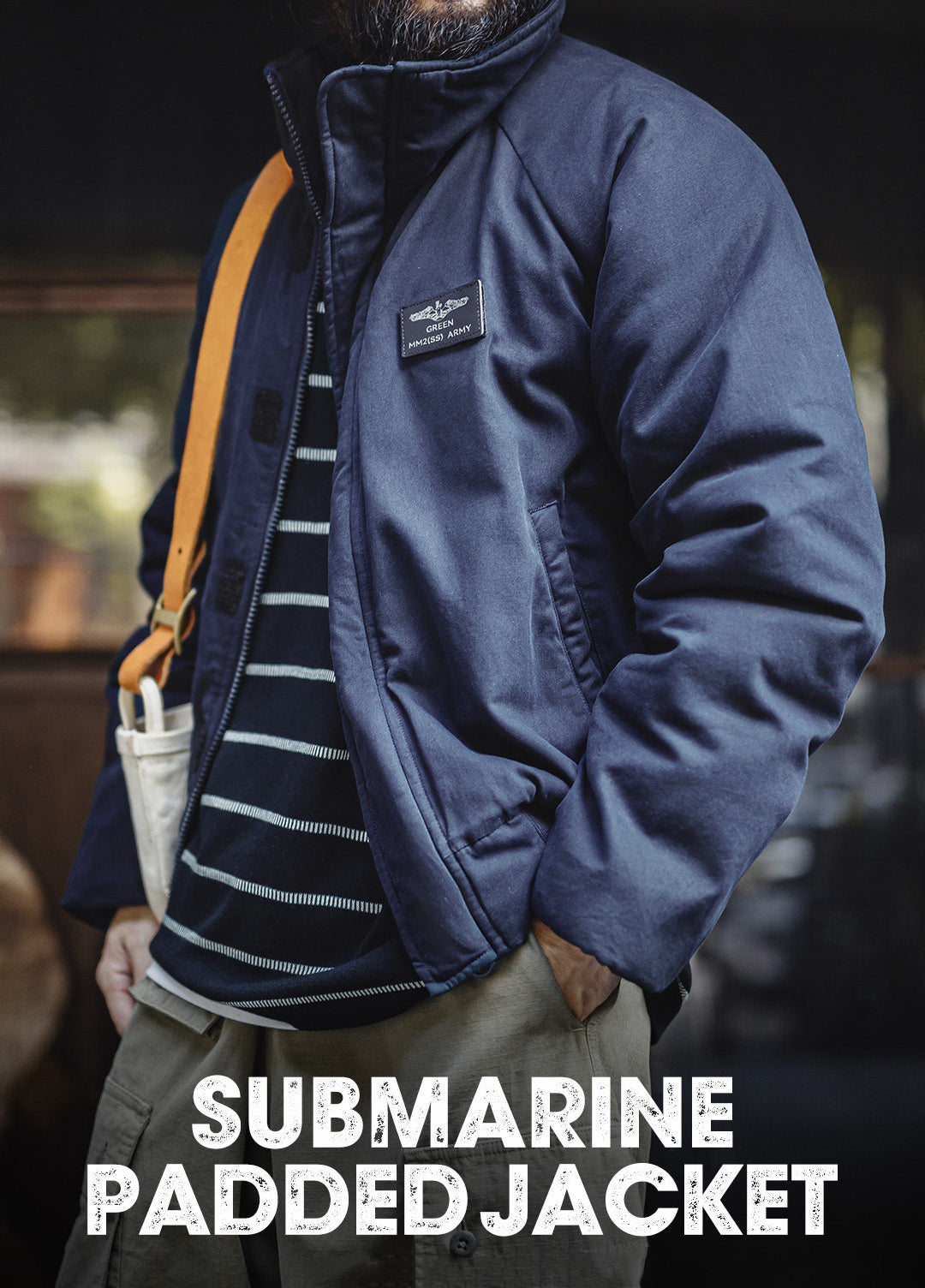 American Retro Cotton Thickened Warm Short Raglan Sleeve Men's Jacket