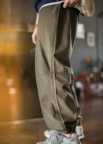 American Retro Distressed Drawstring Elastic Waist Tapered Leg Men's Trousers - Harmony Gallery