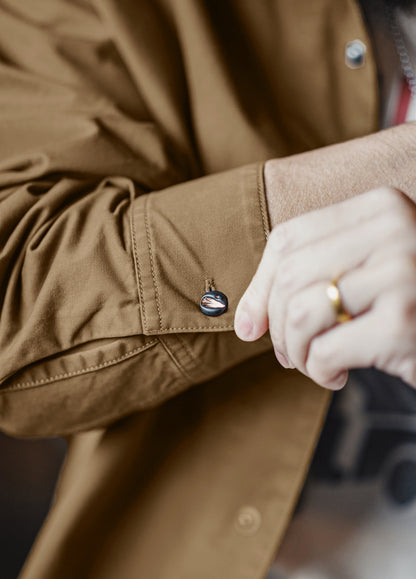 American Retro Printed Maillard Western Denim Pure Cotton Men's Shirt - Harmony Gallery