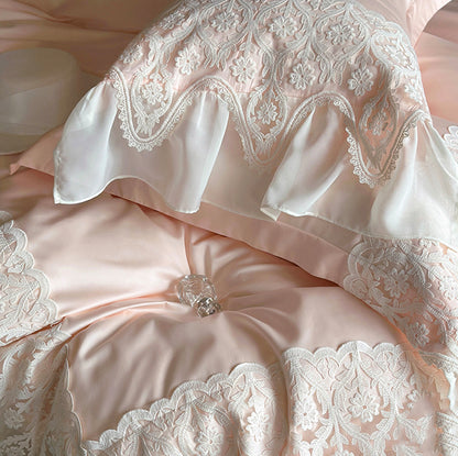 French Princess Romantic Lace Long-Staple Cotton Four-Piece Bed Set