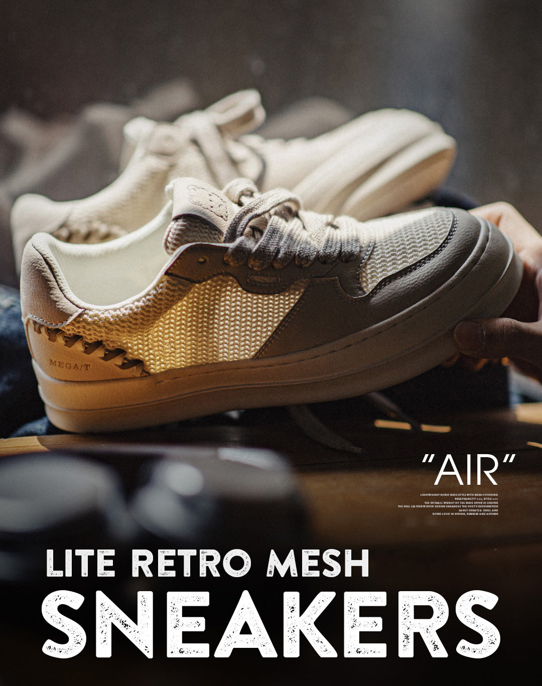 American Retro Low-Top Thin Mesh Breathable Lightweight Men's Casual Shoes - Harmony Gallery