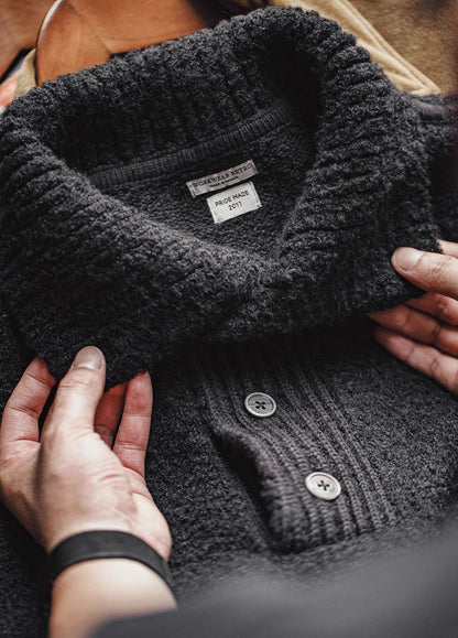 American Retro Circle Yarn Polo Warm Pullover Thick Men's Sweater - Harmony Gallery
