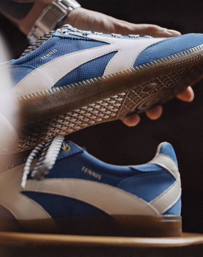 German Retro Sports Forrest Gump Mesh Polar Blue Breathable Men's Casual Shoes - Harmony Gallery