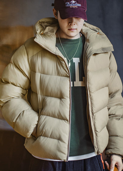 American Stand Collar Cotton Mountain Outdoor Soft shell Quilted Short Men's Jacket