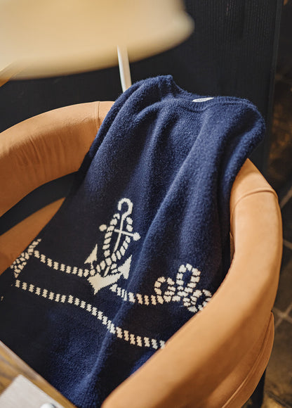 American Retro Pullover Wearable With Knitwear And Fleece-Lined Men's Sweater