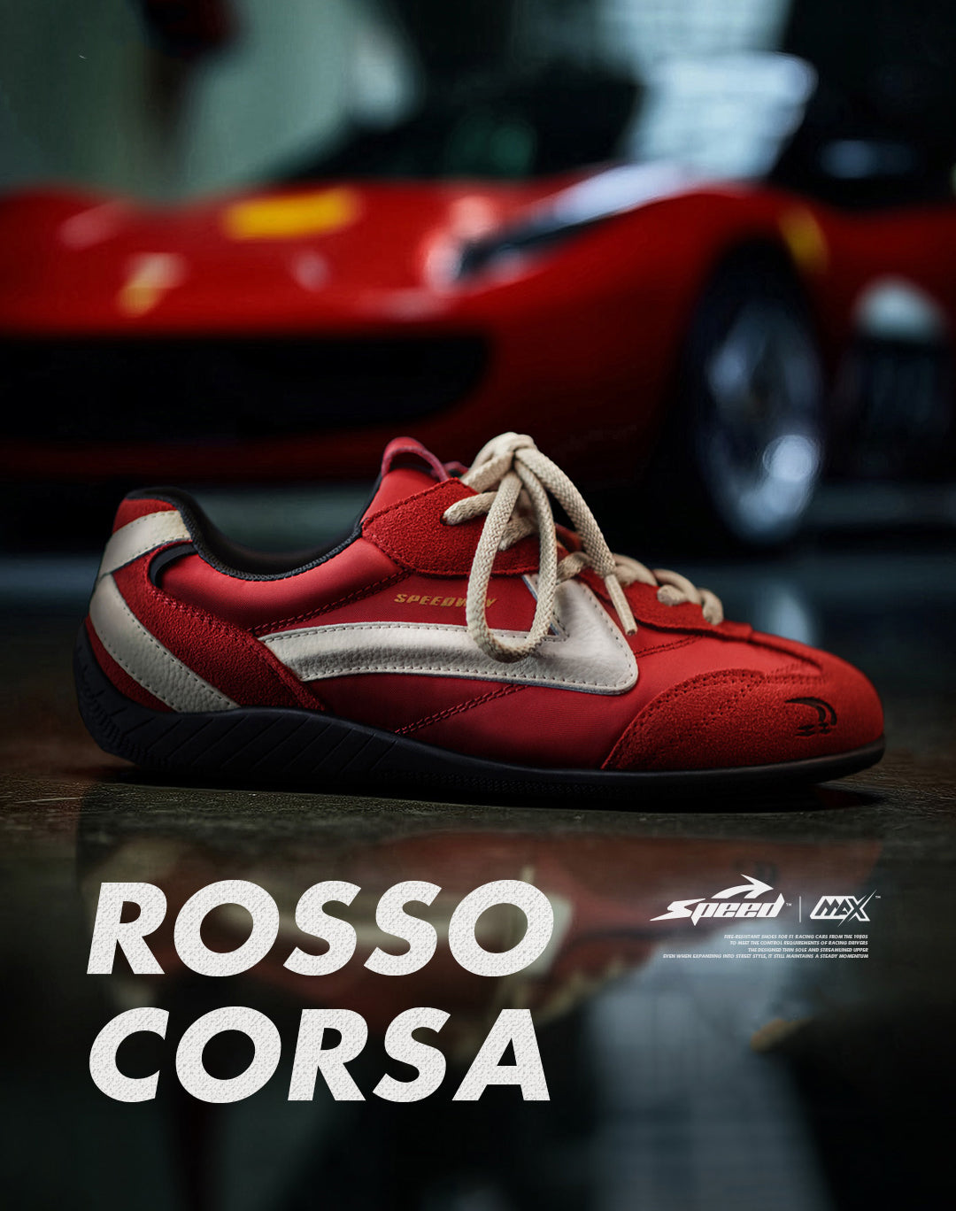 American Retro Ferrari Red Racing Sports Lightweight Unisex Casual Shoes - Harmony Gallery