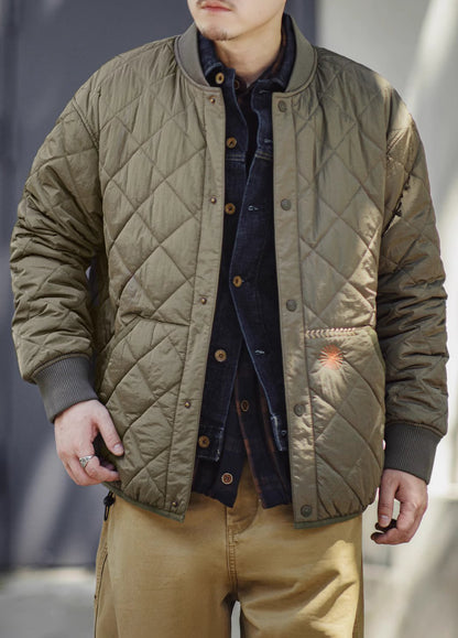 American Quilted Baseball Cotton-Padded Diamond Thick Warm Men's Jacket